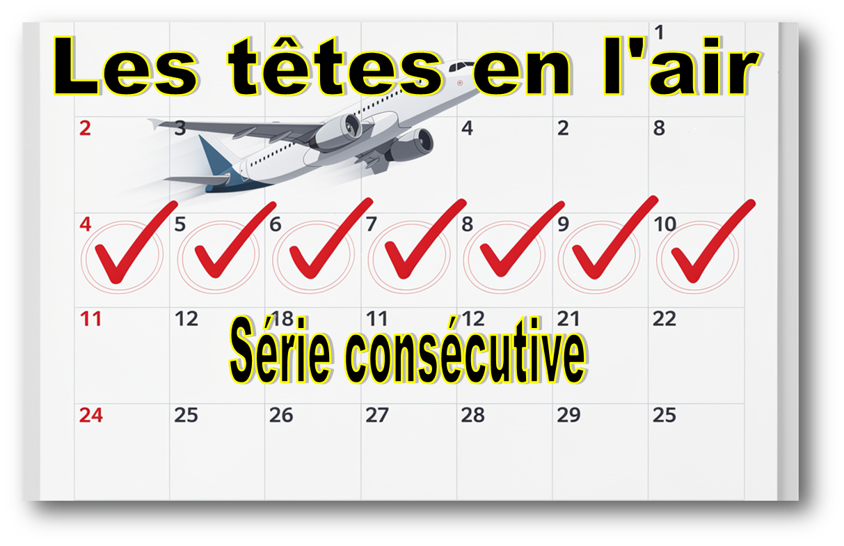 Récompense les pilotes ayant enregistré des vols sept jours consécutivement sans interruption.